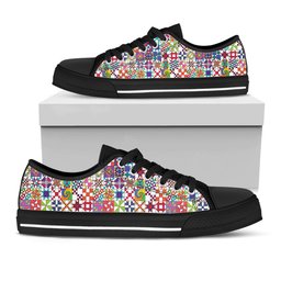 Sewing Lover Women's Low Top Shoes ColorBurst Quilt Blocks