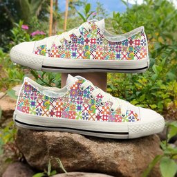 Sewing Lover Women's Low Top Shoes ColorBurst Quilt Blocks