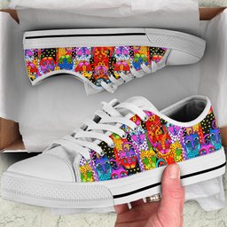 Cat Women's Low Top Shoes Abstract Cats