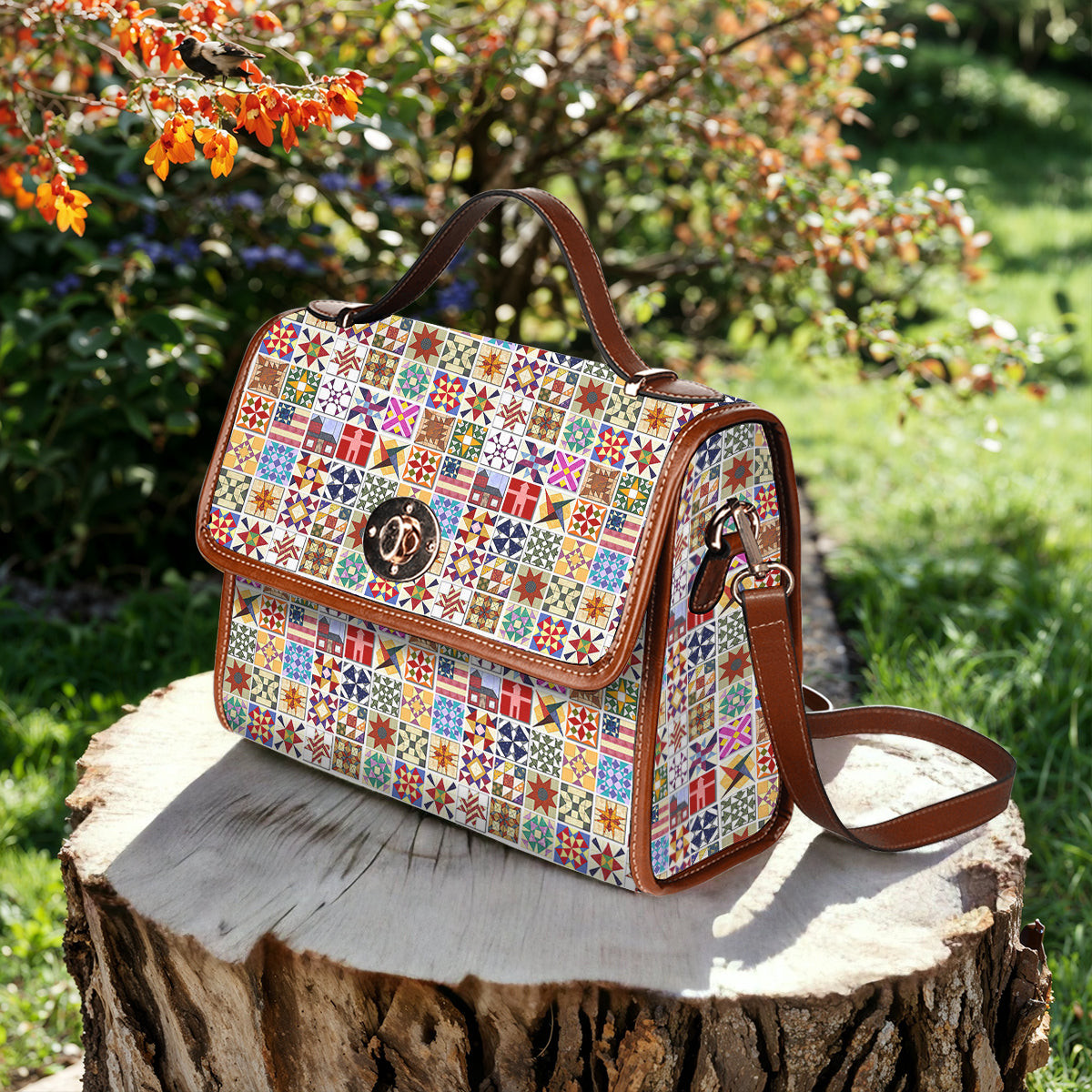 Sewing Lover Satchel Handbag Quilt Blocks