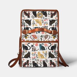 Cat Lover Satchel Handbag Botanical Cat Bliss