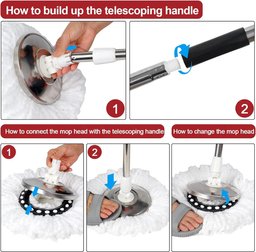How to Assemble Telescoping Handle on 360 Spin Mop"