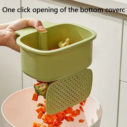 One click bottom cover opening on kitchen sink filter basket