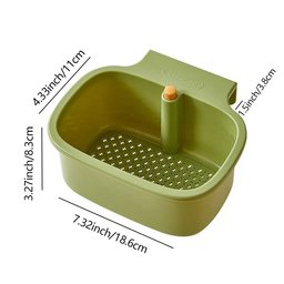 Green kitchen sink filter basket with one click press drain design