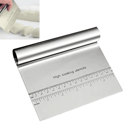Rolled up stainless steel non-slip chopping board with measurement markings