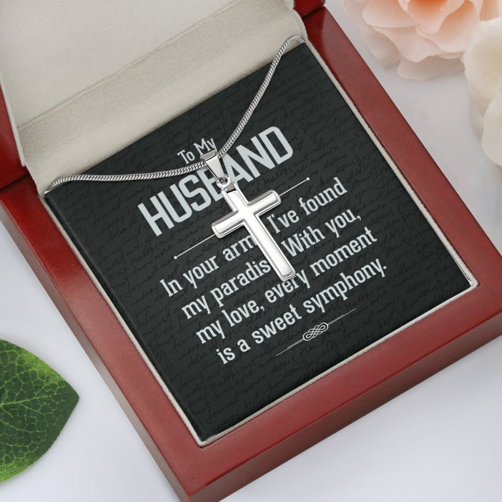 Husband Stainless Cross Necklace Gift