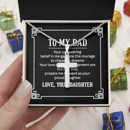 Stainless Cross Necklace for To My Dad