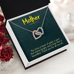 Interlocking Hearts Necklace for Mother Gift