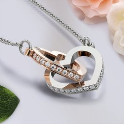 Interlocking Hearts Necklace for Mother Gift