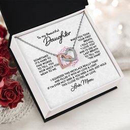 Interlocking Hearts Necklace To My Beautiful Daughter Gift