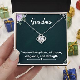 Sterling Silver Love Knot Necklace for Grandma