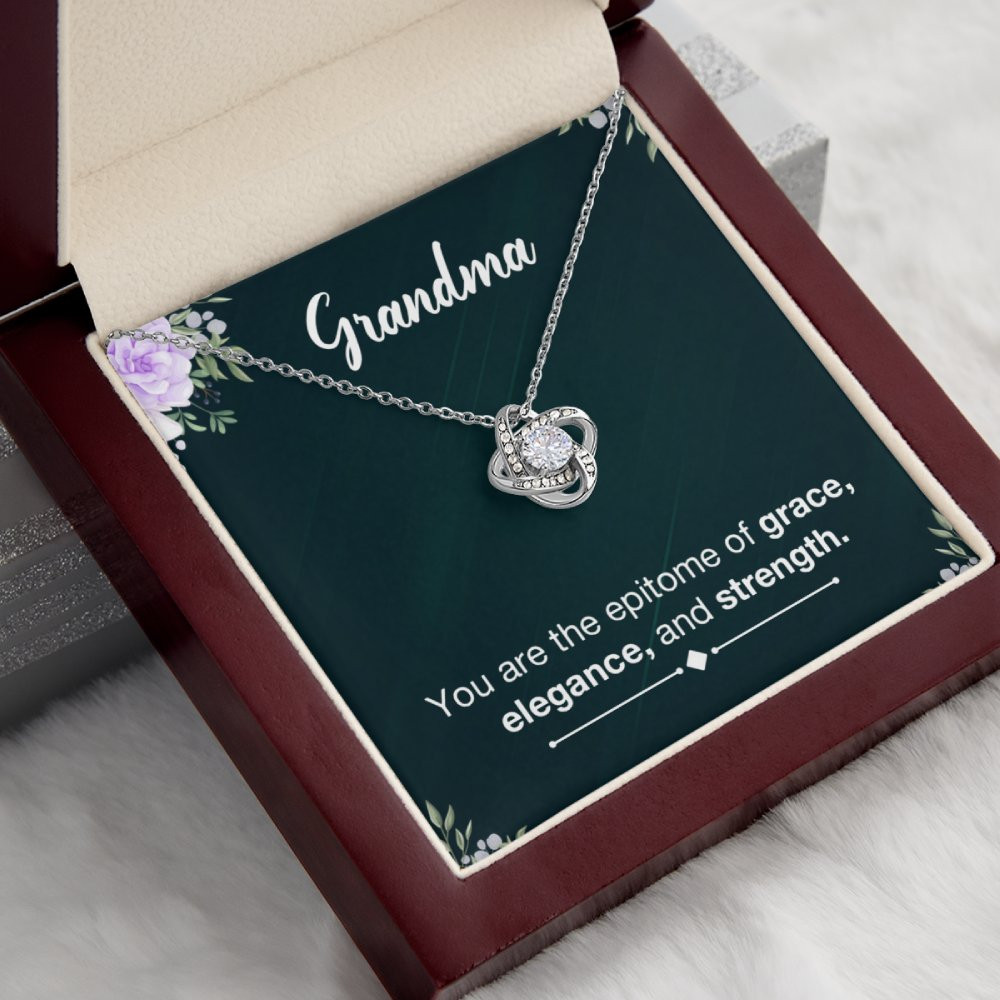 Sterling Silver Love Knot Necklace for Grandma