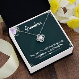 Sterling Silver Love Knot Necklace for Grandma