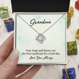 Silver Love Knot Necklace for Grandma