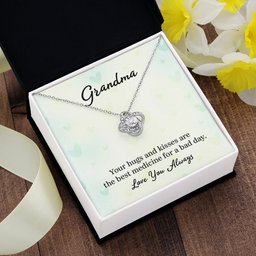 Silver Love Knot Necklace for Grandma