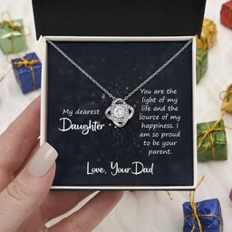 To My Beautiful Daughter Love Knot Necklace