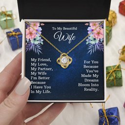 Premium Love Knot Necklace To My Beautiful Wife Gift
