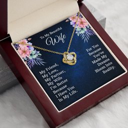 Premium Love Knot Necklace To My Beautiful Wife Gift