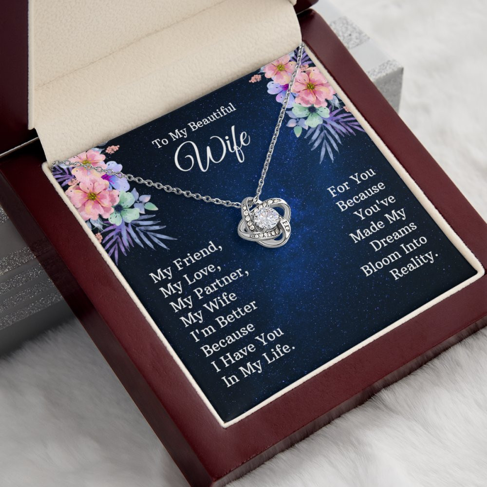 Premium Love Knot Necklace To My Beautiful Wife Gift