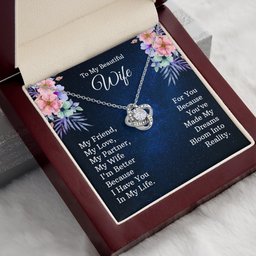 Premium Love Knot Necklace To My Beautiful Wife Gift
