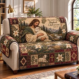 God Heavenly Light Quilted Sofa Cover Xmas Home Decor Gifts For Christian Women