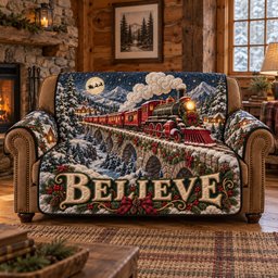 Holiday Express Quilted Sofa Cover Holiday Couch Protector Christmas Ideas For Wife