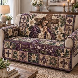 God Faithful Presence Quilted Sofa Cover Trust In The Lord Sofa Cover Xmas Gifts