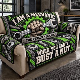 Proud To Be A Mechanic Quilted Sofa Cover Holiday Furniture Protector Secret Santa Gifts