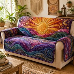Astral Solstice Flare Quilted Sofa Cover Christmas Sofa Cover Holiday Gifts For Dad