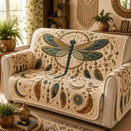 Cosmic Dream Wings Quilted Sofa Cover Xmas Couch Cover Gift For Grandparents