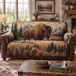 Bison Prairie Lodge Quilted Sofa Cover Holiday Home Decor Christmas Ideas For Mom