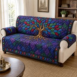 Eternal Tree Quilted Sofa Cover Holiday Sofa Cover Gift For New Homeowners