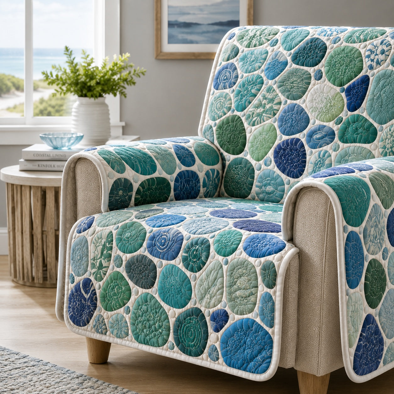 Emerald Tide Shoal Quilted Sofa Cover Christmas Quilted Couch Cover For Holiday Decor