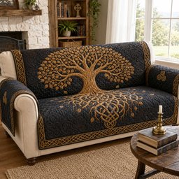 Celtic Tree Quilted Sofa Cover Holiday Sofa Cover Gift For New Homeowners