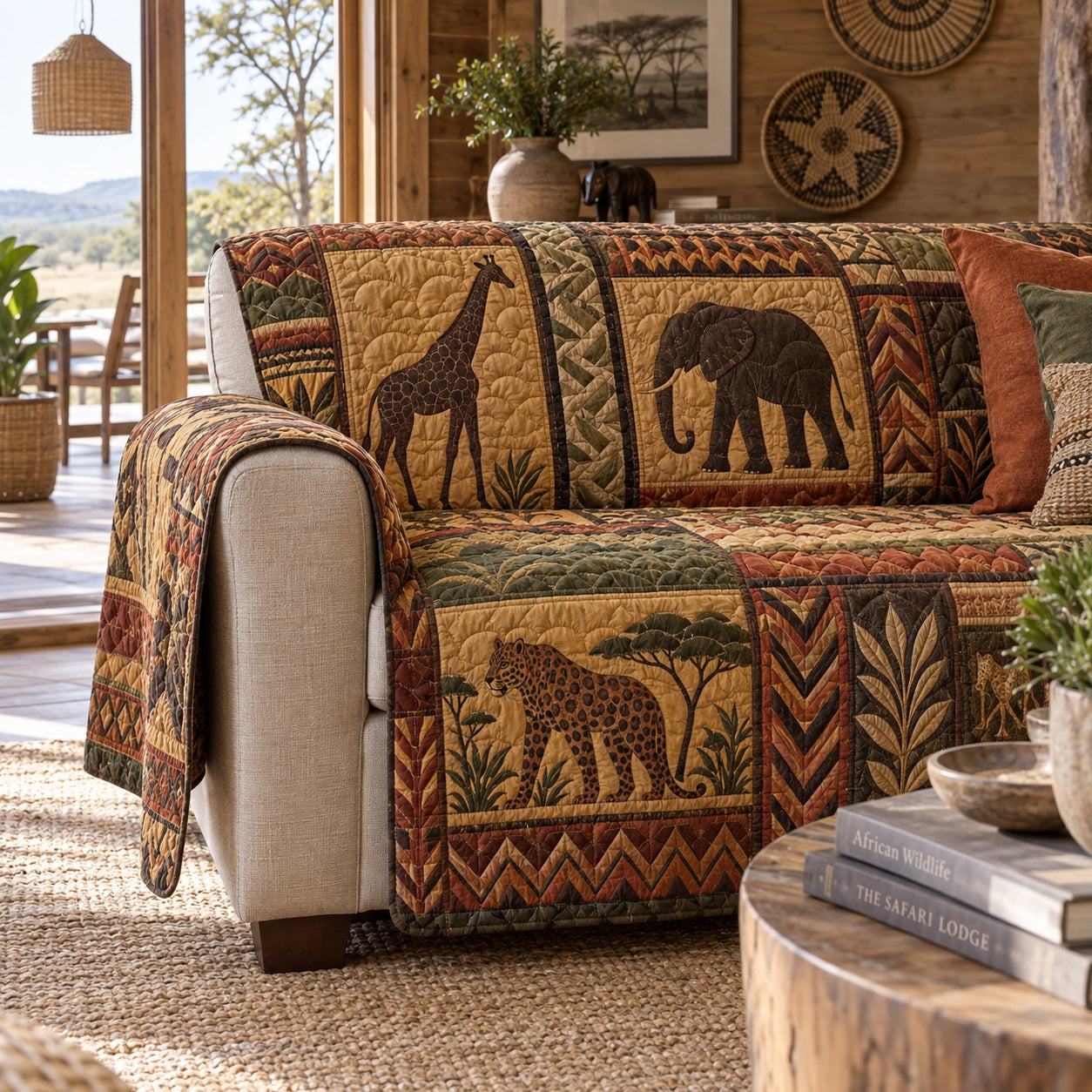 Big Five Realm Quilted Sofa Cover Holiday Living Room Decor Christmas Presents