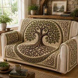 Ancient Oak Whisper Quilted Sofa Cover Christmas Quilted Sofa Cover Gift For Couples