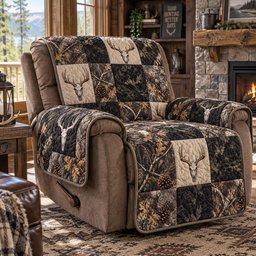 Black Forest Deer Quilted Sofa Cover Quilted Sofa Slipcover Christmas Gifts