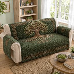 Celtic Harmony Quilted Sofa Cover Xmas Quilted Sofa Cover For Cozy Living Rooms