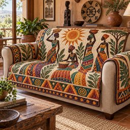 Equatorial Sun Harvest Quilted Sofa Cover Holiday Quilted Sofa Cover For Homeowners
