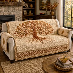 Sacred Tree Quilted Sofa Cover Xmas Quilted Sofa Cover Christmas Gifts For Men