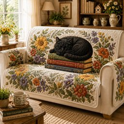Shadow Flora Slumber Quilted Sofa Cover Festive Couch Cover Gift For Parents