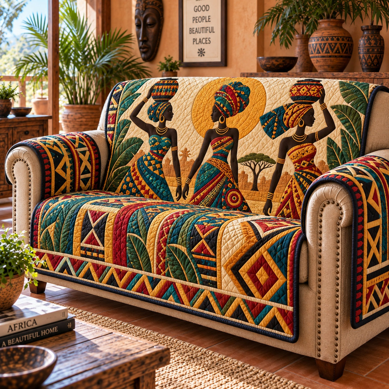 Sahara Oasis Maidens Quilted Sofa Cover Christmas Quilted Sofa Cover Gift For Xmas