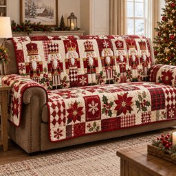 Merry Nutcracker Magic Quilted Sofa Cover Christmas Couch Cover Gift For Parents