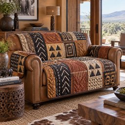 Mudcloth Heritage Quilted Sofa Cover Holiday Sofa Cover Gift For New Homeowners