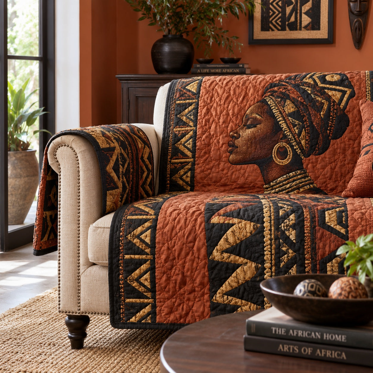 Regal Savannah Silhouette Quilted Sofa Cover Seasonal Sofa Cover Mom Gifts