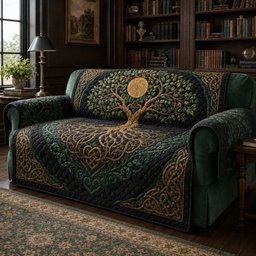 Midnight Forest Aura Quilted Sofa Cover Festive Quilted Sofa Cover Xmas Gift For Family