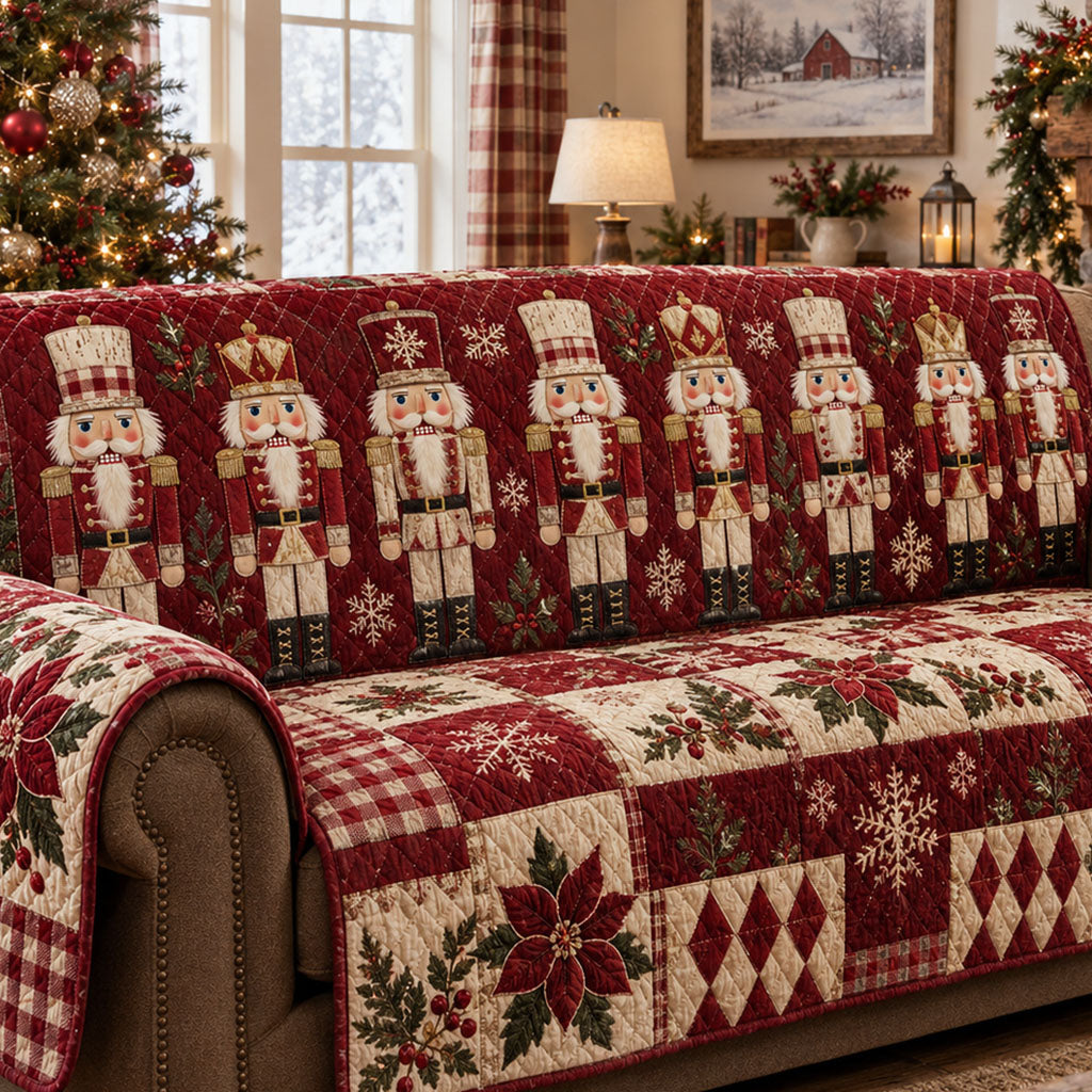 Nutcracker Christmas Parade Quilted Sofa Cover Couch Covers Holiday Decor Lovers Gift