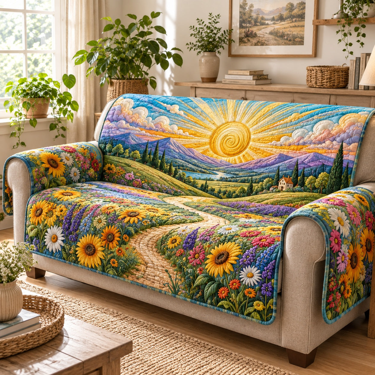 Pathways To Luminescence Quilted Sofa Cover Christmas Couch Cover Husband Gifts