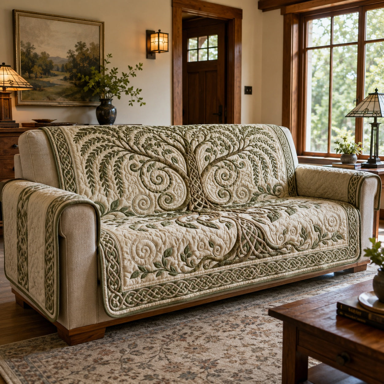 Whispering Willow Grace Quilted Sofa Cover Christmas Quilted Sofa Cover For Family Homes
