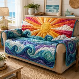 Cresting Oceanic Sol Quilted Sofa Cover Christmas Couch Cover Gift For Christmas